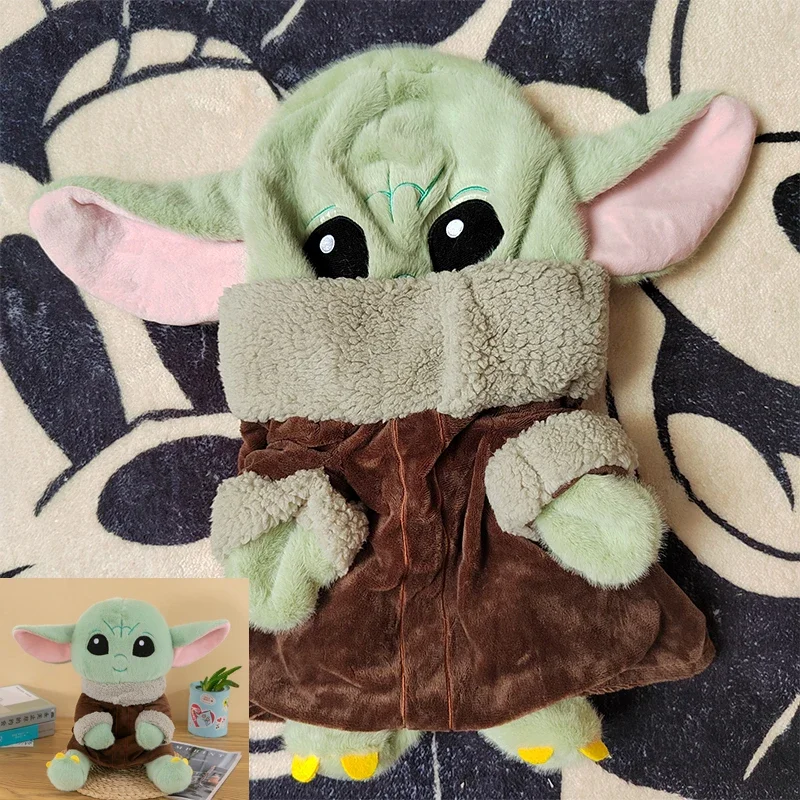 Disney Yoda Baby Plush Toys Master Aliens Mandalorian Star Wars Cute Doll Cartoon Semi-finished Leather Holster Gift for Kids