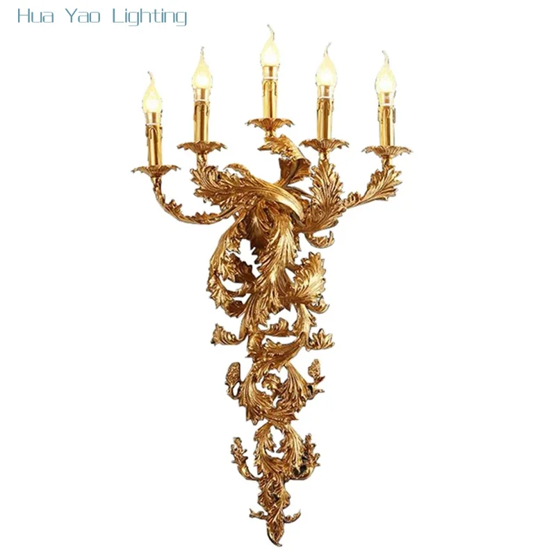 Vintage Wall Light Candle Luxurious Wall Lamp For Hotel Villa Bedroom Bracket Lighting Wall Sconces Lights