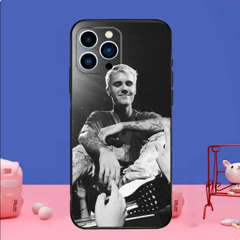 J-Justin Singer B-Bieber Phone Case For iPhone 15 14 13 12 11 Pro Max Xs Xr X 7 8 Plus 12 13 Mini Silicone Black Cover