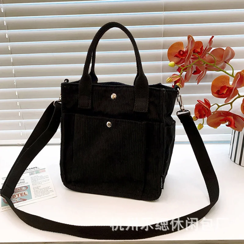 Women's Bag Corduroy New Small Square Bag South KoreainsBag-Border Trendy Hand-Carrying Bag Shoulder Crossbo