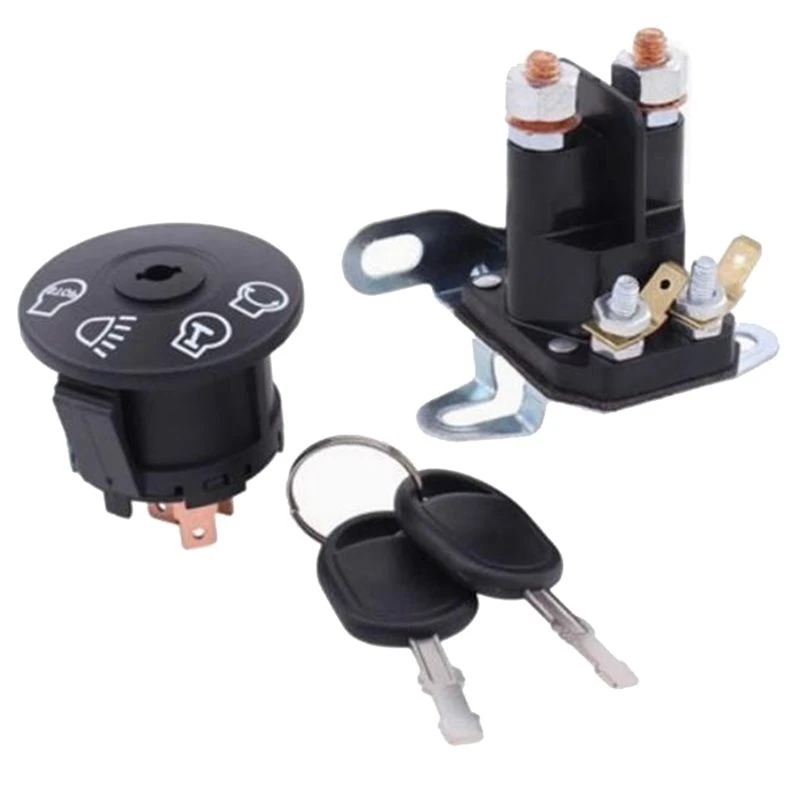 Reliable Quality ZD-017 Lawn Mower Key Switch And Starter Solenoid Relay Combo Kit-Complete Set For Garden Power Equipment Tools