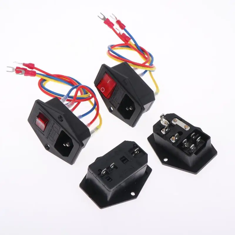 3D Printer Parts 220V 110V Power Supply Switch Male Socket With Fuse For 3D Printer DIY Use 3D Printer Accessories