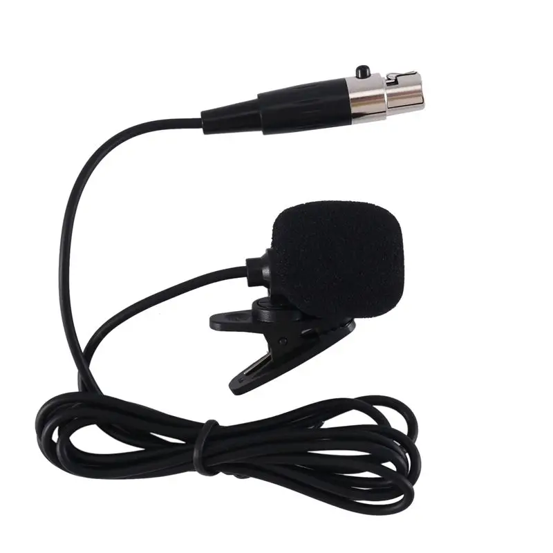 Micrófono de Condensador Profesional Lavalier con Clip para Solapa, Micrófono de 4 Pines para Shure Bodypack 4 Pin XLR-AEF7