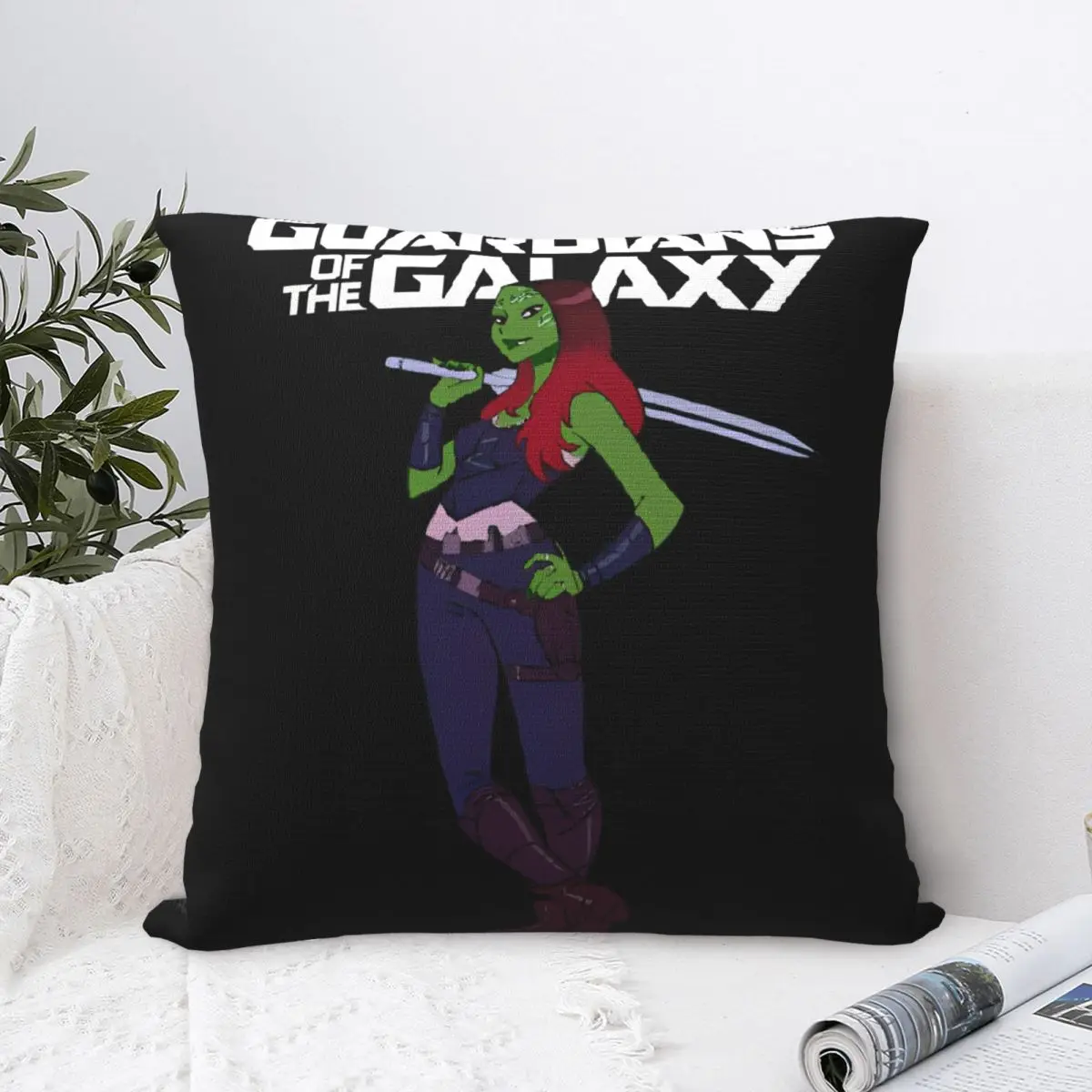 Gamora Guardians Of The Galaxy Pillowcase Printing Fabric Cushion Cover Decoration Throw Pillow Case Cover Home Square