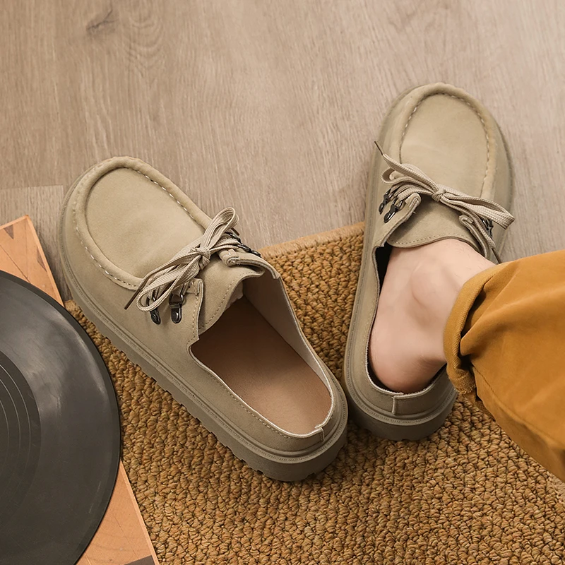 

Men's Boken shoes wide toe barefoot shoes classic retro casual shoes lightweight outdoor hiking shoes thick soled half slippers