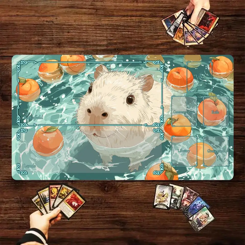

Summer-themed cute animal Magic Card Battle Mat MTG Playmat Anti-slip Base 35X60CM gathering gaming mats Board Game Mat for TCG