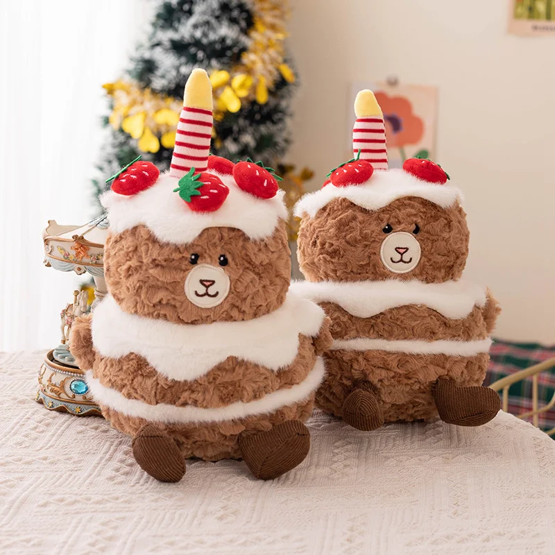 

Creative Snowman Bear Doll Cute Stuffed Food Sweet Fruit Strawberry Cake Plush Toy Kawaii Soft Toys for Kids Birthday Presents