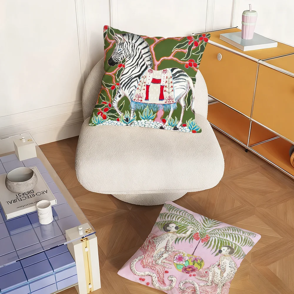 Aesthetic Animal Exotic Style Art Pillow Case Sofa Living Room Bedroom Headboard Backrest Cushion Square Cushion Nap Time