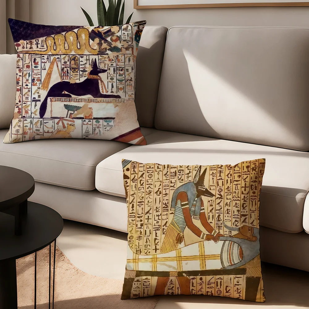 Декоративная наволочка с изображением бога смерти Анубиса из Древнего Египта, золотая, для офиса, дивана, автомобиля, спальни