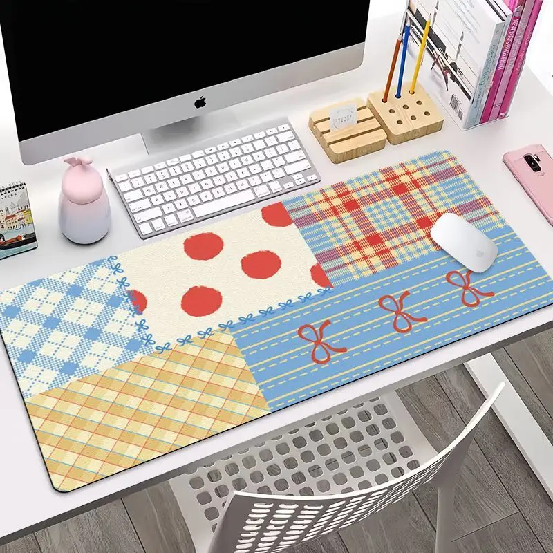 Leather Desk Pad Protector Cute Puzzle Girl Y2K Kawaii Board Mouse Pads Office Desk Mat Waterproof Oilproof PU Desk Keyboard Pad
