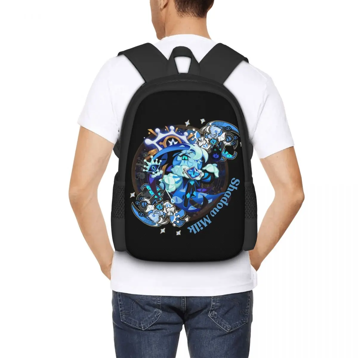Shadow Milk Cookie Student Backpack School Bag Hiking Travel Daypack for Boys Girls Fashion Bookbag Shoulder Bags