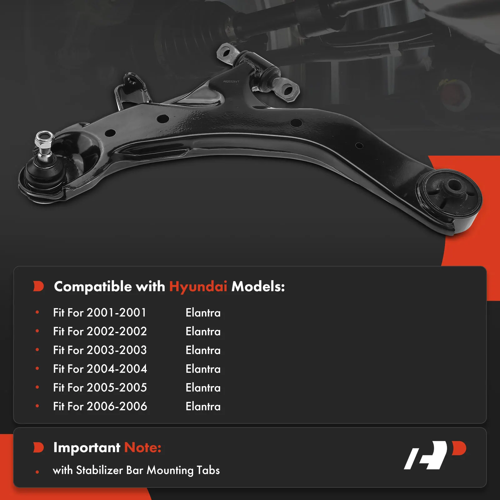 A-Premium Front Left Lower Control Arm & Ball Joint Assembly for Hyundai Elantra 2001-2006