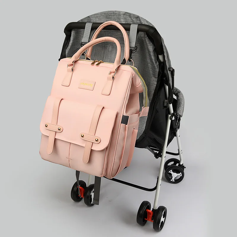 Double shoulder mommy bag printing multi-functional mother and baby bag waiting for delivery Bao Bao mother slip baby backpack