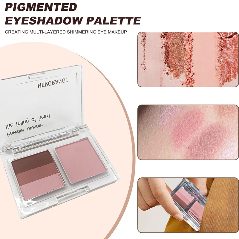 อายแชโดว์พาเลทสี่สีคู่ ความอิ่มตัวต่ํา Matte Pearlescent Earth Color Natural Gradient Blush Eye Shadow