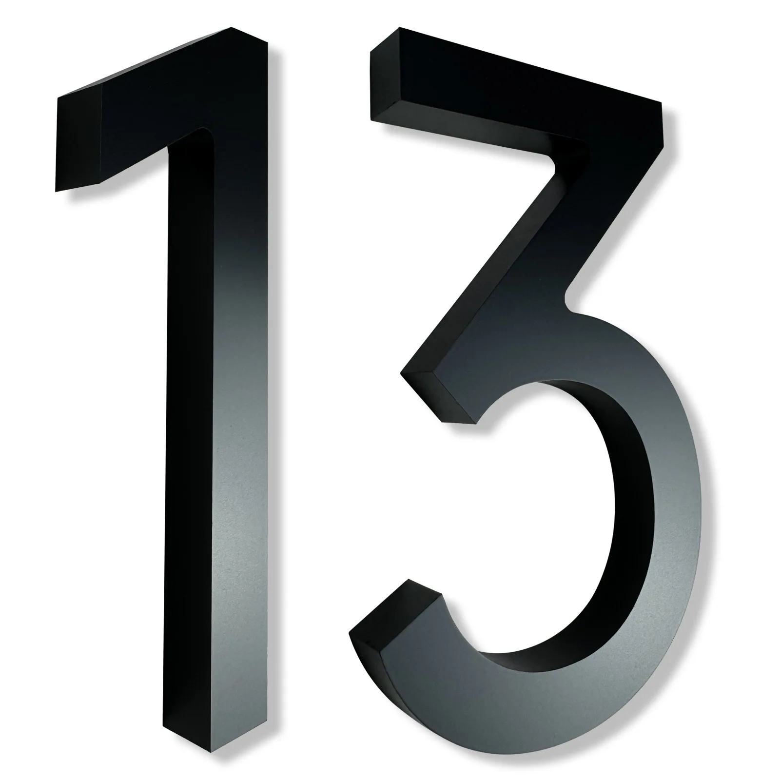 12 Inch 30cm Black Floating House Number Modern Outdoor Waterproof Anti-Rust Address Sign for Mailbox Gate Garage Apartment