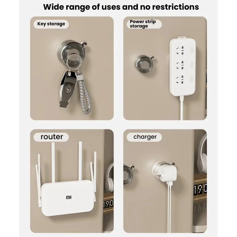 Magnetic Suction Cup Hooks Remote Control Holder Strong Suction Magnet Sticker for TV AC Remote Power Strip Key Storage