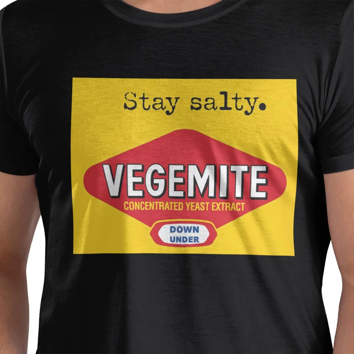 

Футболка Stay Salty Vegemite из 100% хлопка, мужские забавные футболки, мужские футболки с круглым вырезом и коротким рукавом, S-6XL