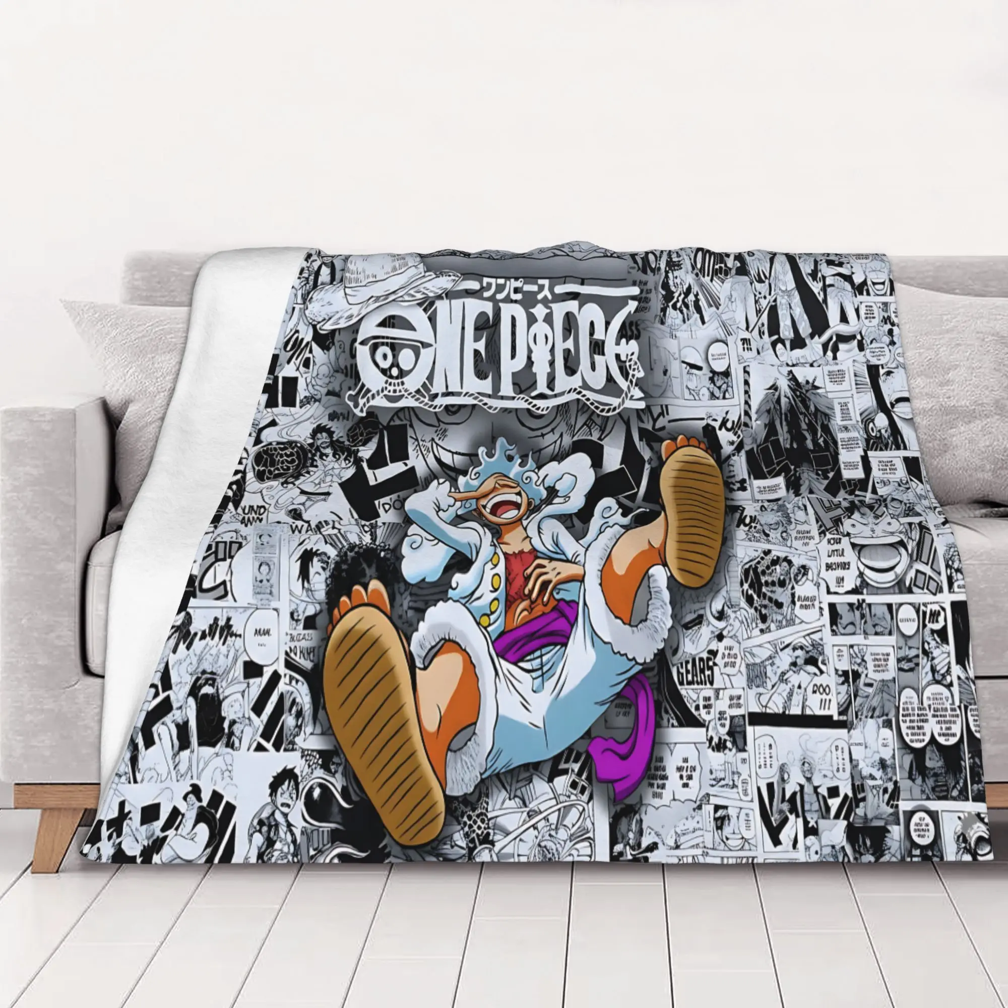 1PC Pirate Street Art Collage Pattern One-Piece home room decorations Winter Blankets for Adults Bedding Home Interior Sofa Knee