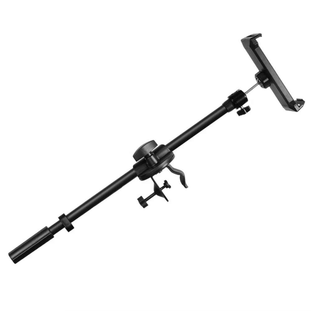 

55CM Rotating Smartphone Stand Crossbar Arms Mic Clip Holder Extension Bracket Smartphone Mic Stand With Clip