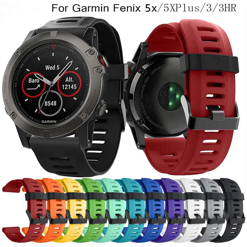 26mm Watch Strap for Garmin Fenix 5x Band Outdoor Sport Silicone Watchband strap for Garmin Fenix3/ 3HR/Fenix 6X Plus with tools