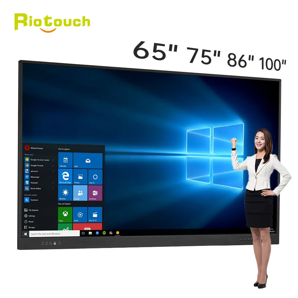 65 75 86 98 110 Inch 4K Digital Flat Panel Meeting Whiteboard Smart Board For Teaching Interactive Board