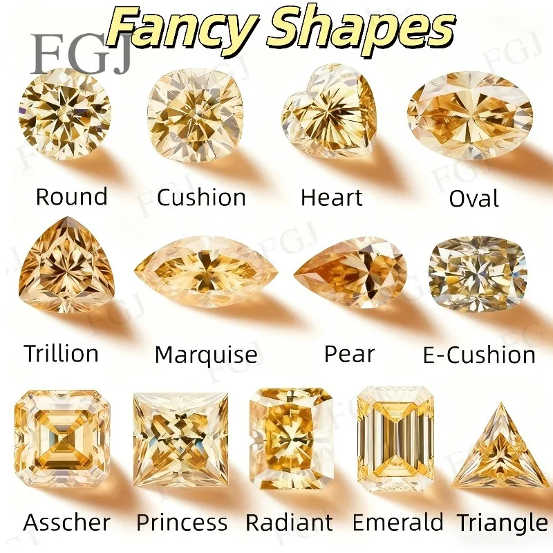 

Шампанское Муассанит Драгоценные камни Разные формы Свободные каменные бусины для обручальных колец Серьги Ожерелье Изготовление и дизайн ювелирных изделий