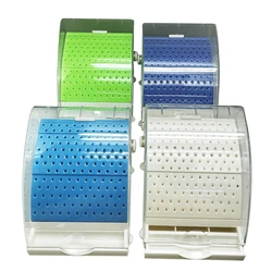 High Quality New 8 Colors Dental Box with Drawer 142 Holes Odontologia Bur Block Holder Sterilizer Case Disinfection Box Holder
