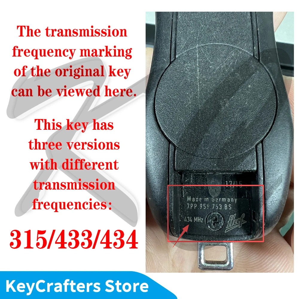 KC ID49 PCF7945P 315/433/434MHz Keyless Go Remote Car Key DIY Parts For Porsche Macan Panamera Cayenne 911 718
