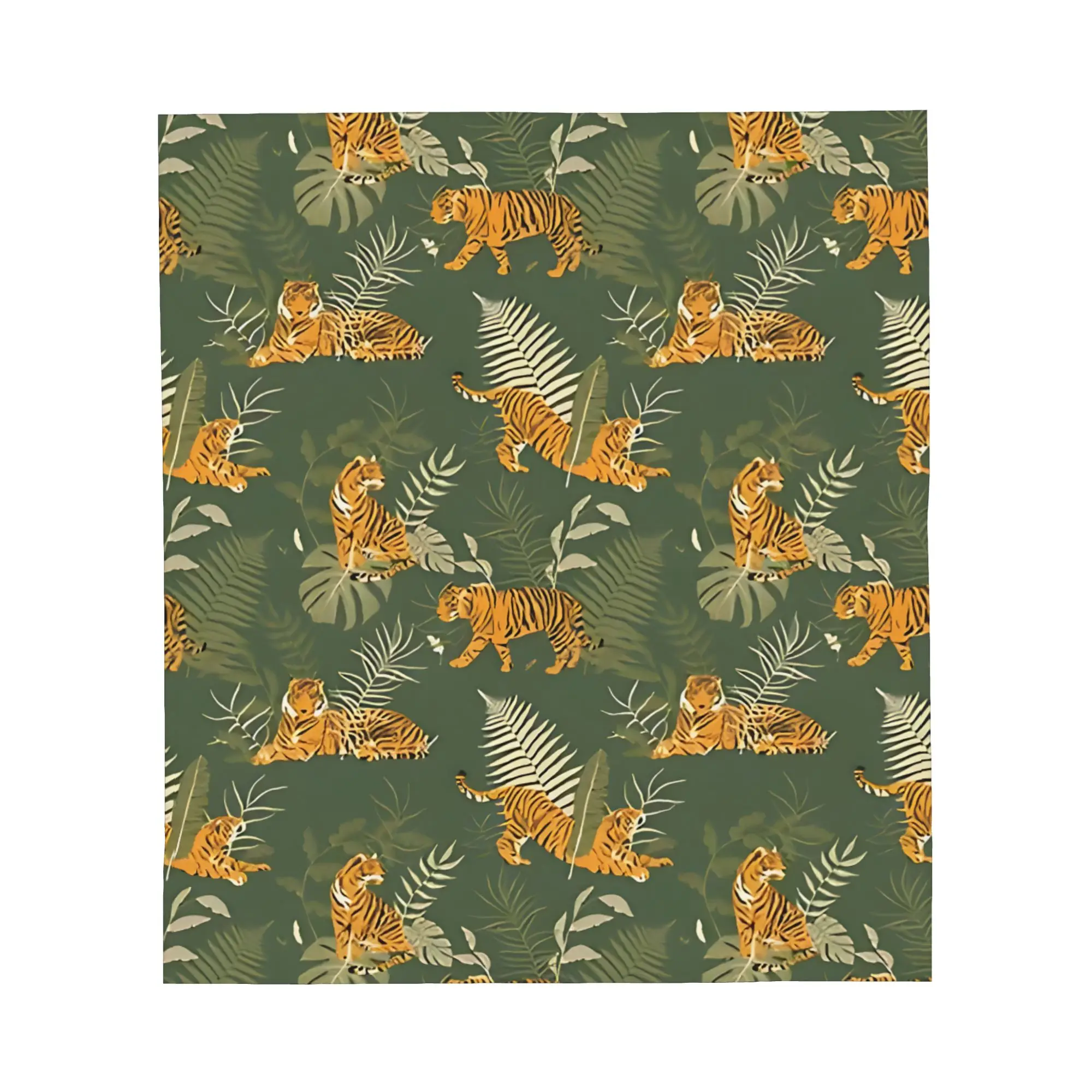 1PC Tiger In The Jungle Pattern Blanket Throw Super Cosy Plush Living Room Sofa