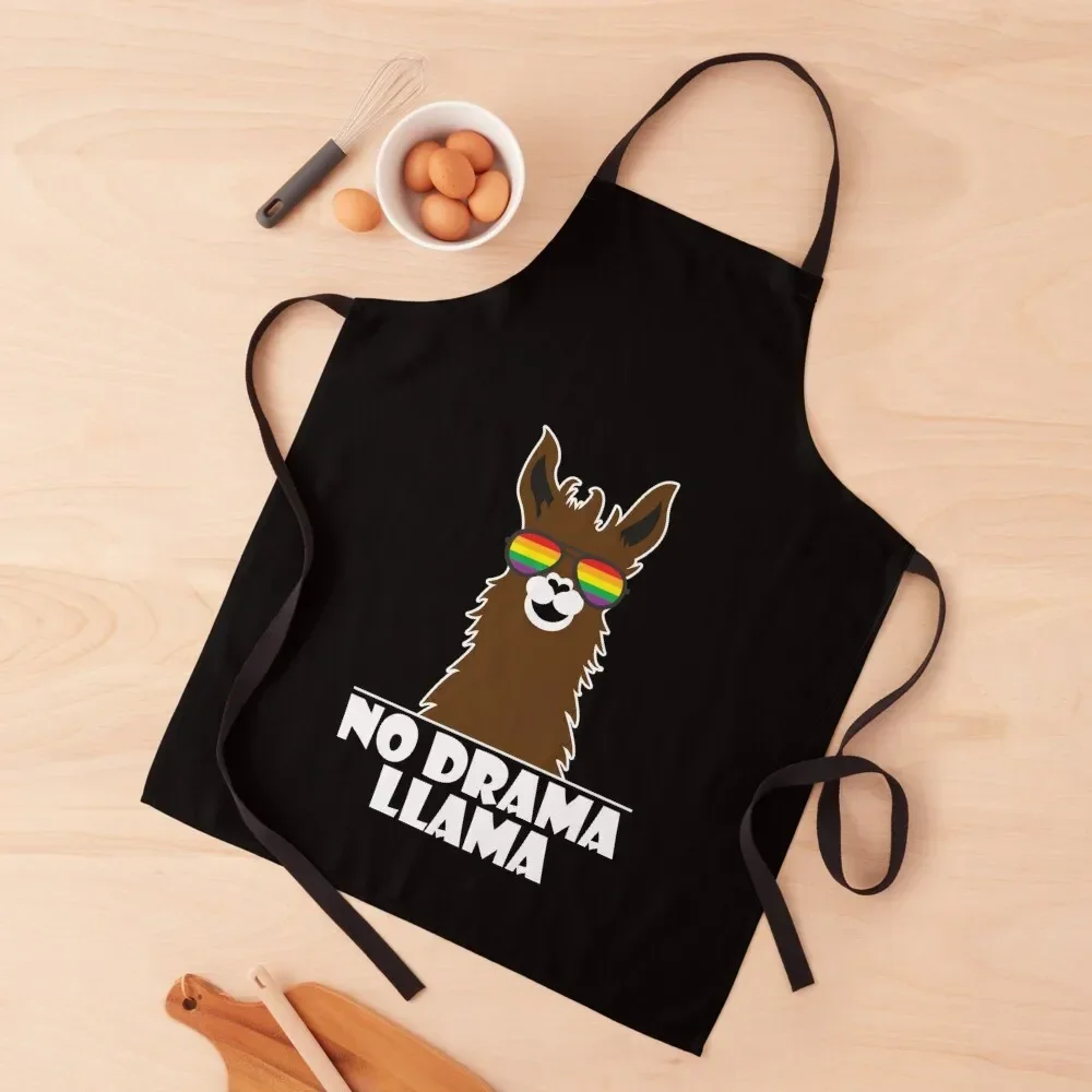 No Drama Llama – Funny Llama Alpaca With Sunglasses Apron Cute Kitchen Accessories japanese style useful gadgets for home Apron