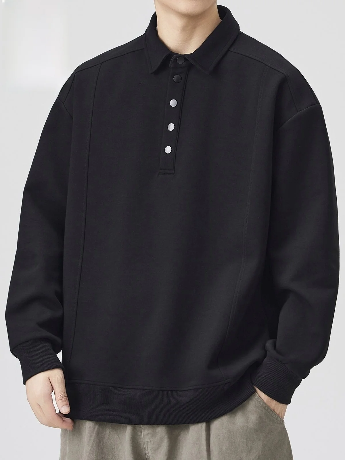 

Long Sve irt Men's Base Layer irt Trendy Haome Sweatirt Spring New Arrival Casual Sle Polyester Co...