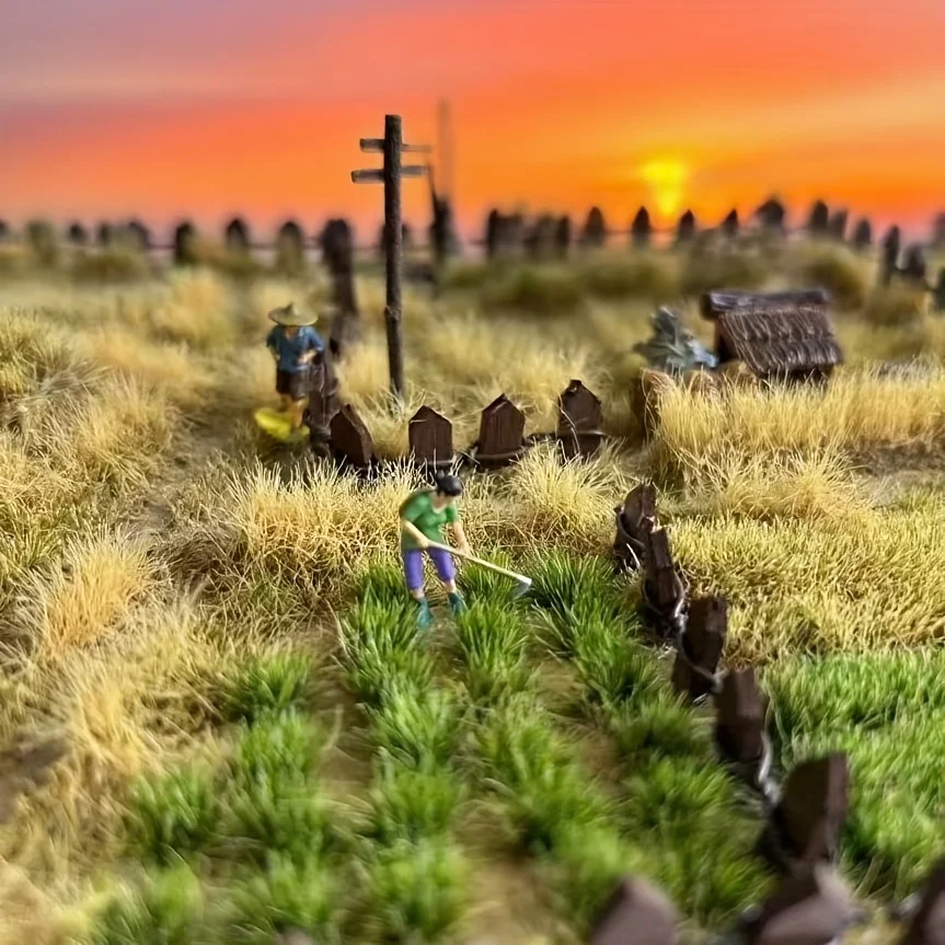 مصغرة الحديقة واقعية العشب العنقودية المشهد نموذج المواد المصغرة لتقوم بها بنفسك السكك الحديدية تخطيط عدة ديوراما ملحق 104 قطعة/صندوق