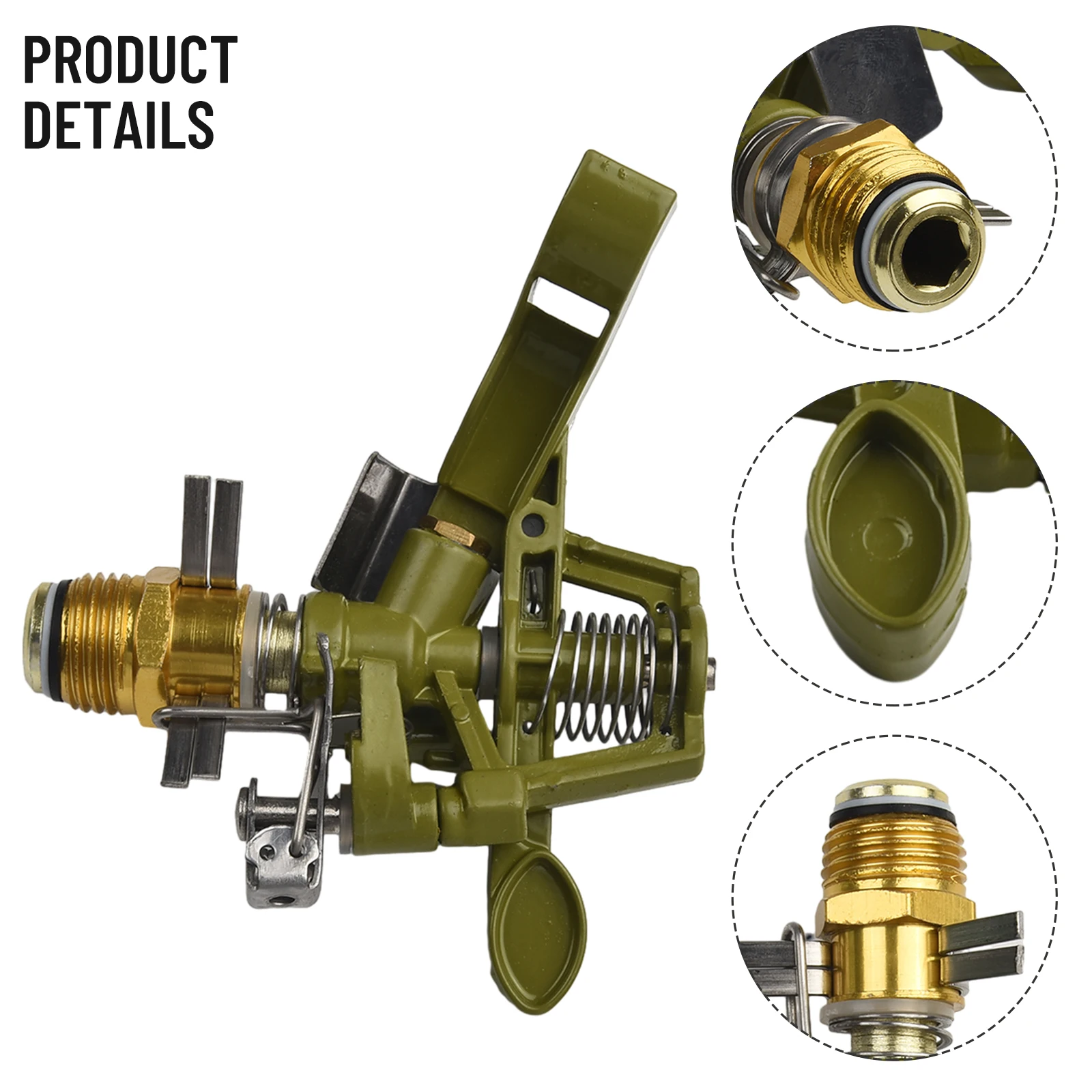 

1/2inch BRASS IMPACT SPRINKLER FAST POWERFUL STRONG ROTATION Widespread Watering Alloy Lawn Nozzle Garden Adjustable Angle