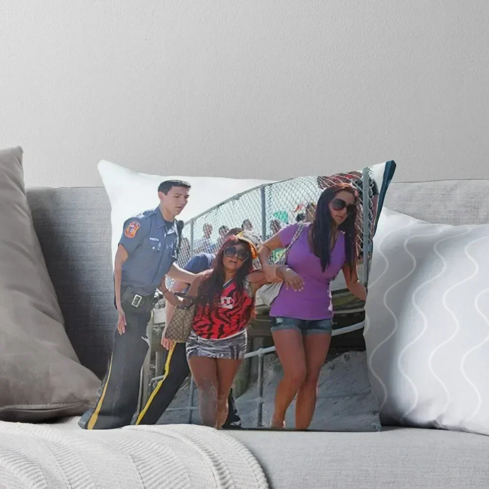 

Snooki getting arrested on the beach Throw Pillow pillow pillowcase Cushions Home Decor pillow