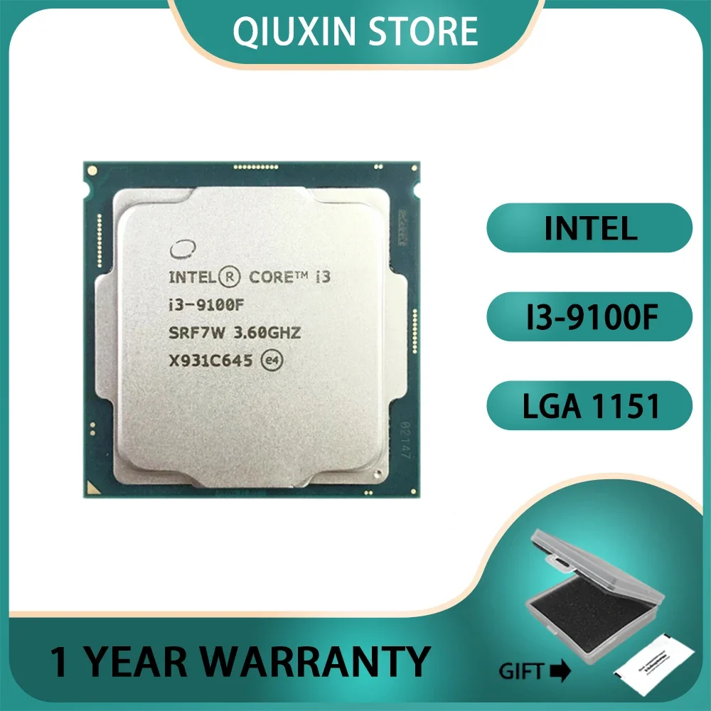 

Intel Core i3-9100F i3 9100F 65W 6M Processor Quad-Core Quad-Thread LGA 1151 CPU 3.6 GHz SRF7W /SRF6N