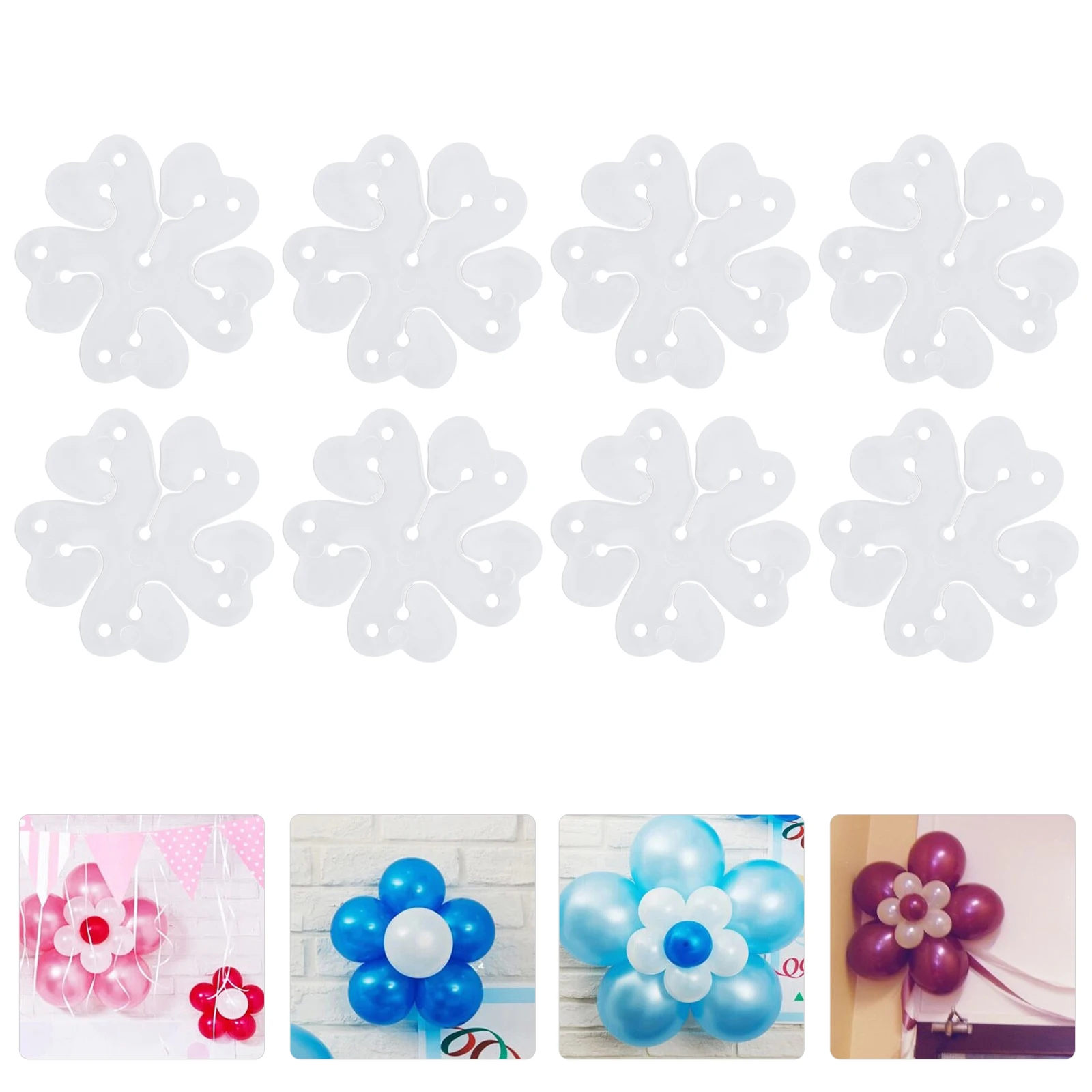 

100 PCS Plum Blossom Style Balloon Clip Balloons Clips for Sealing The Flowers Holder