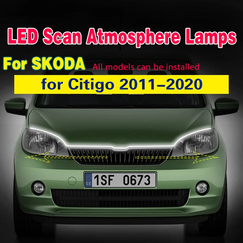 

DRL Fog Lights Daytime Running Lamp LED for Skoda Citigo 2011-2020 Auto Headlights Scan Starting Car Decorative Atmosphere Lamps