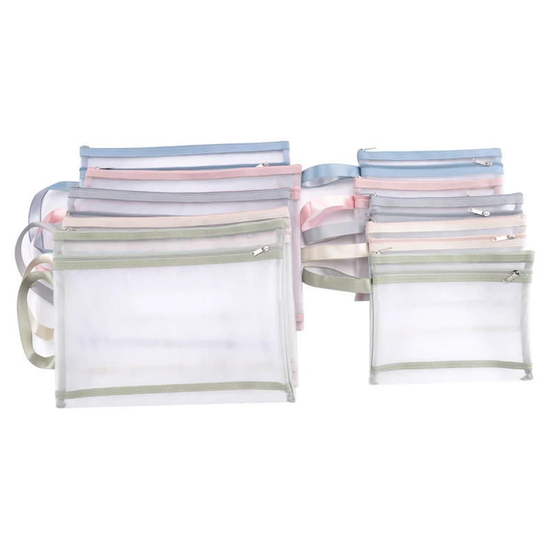 AP-10 Pack Colored Double-Layer Mesh Zipper Pouch Bags, Building Block Sets Toy Storage & Organization 5Pcs A4+5Pcs A5 Easy To U