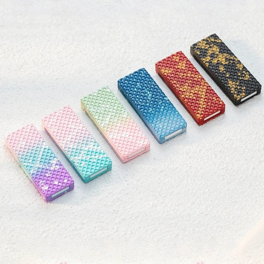 01edc plaquette Biscuit alliage de titane curseur pousser curseur couleur aléatoire soulagement du Stress Cool Gadget anxiété jouets Fidgets curseur