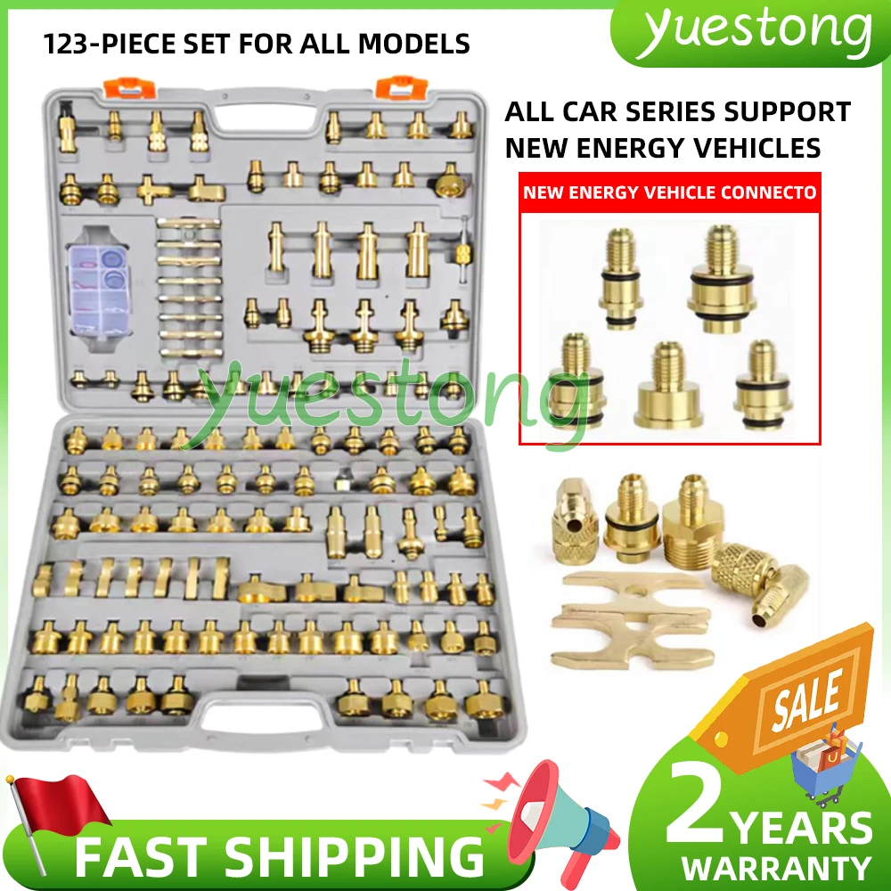 123-Piece Set Universal Version for All Car Air Conditioning Leak Detection Tool Include EW Energy Truck Van Engineering Vehicle
