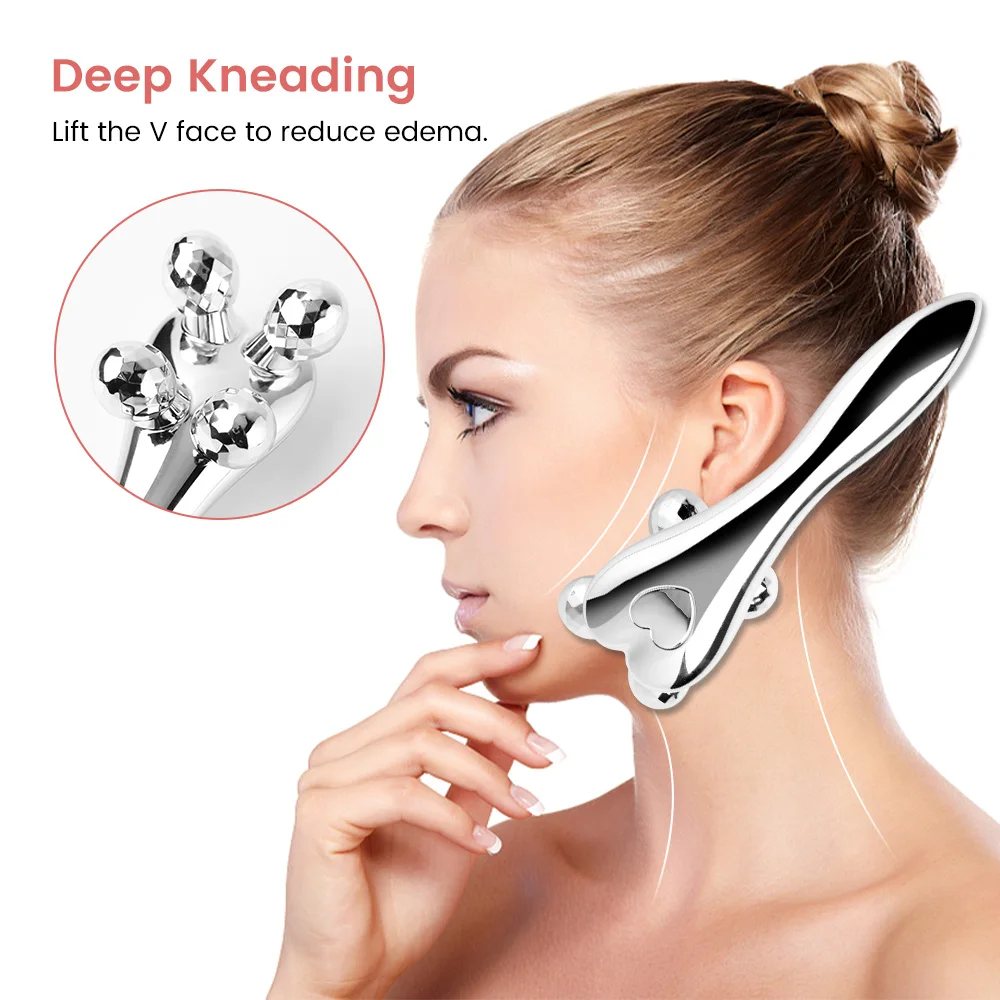 Face-lifting 4D Roller Massager 360 Rotate Thin Face Full Body Shape Massage Facial Lifting Wrinkle Remover Relaxation Skin Care