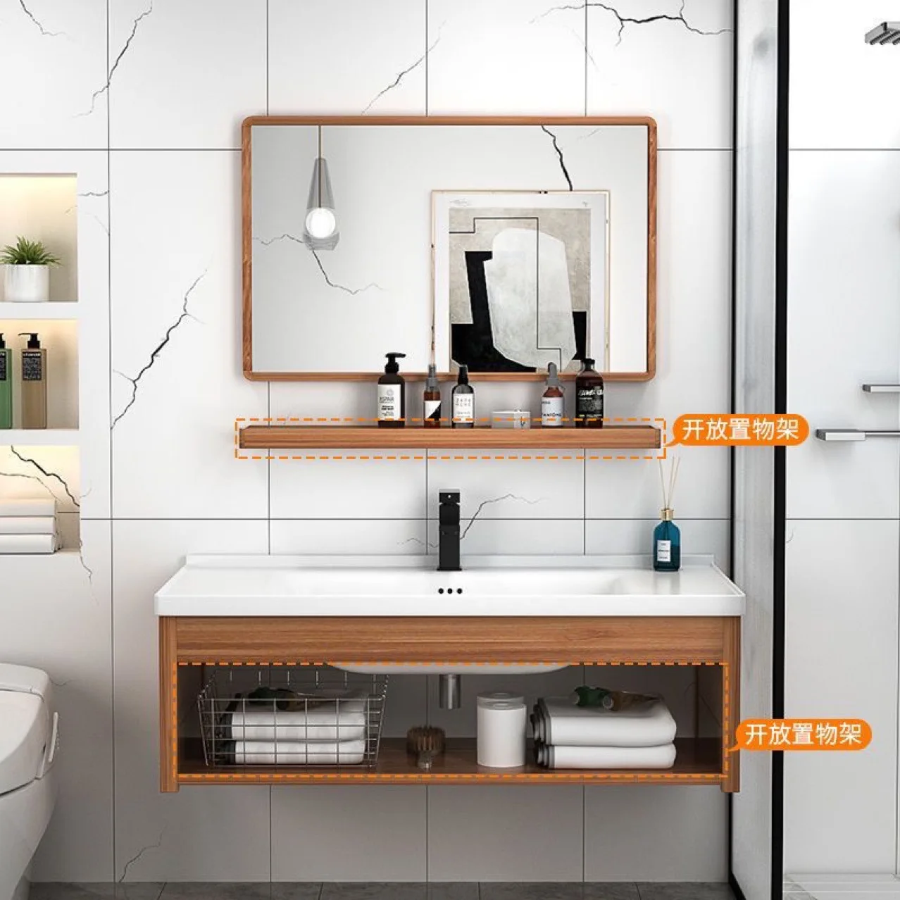 Space aluminum bathroom cabinet, bathroom, balcony, wash basin cabinet, combined washbasin, washbasin, countertop basin, small a