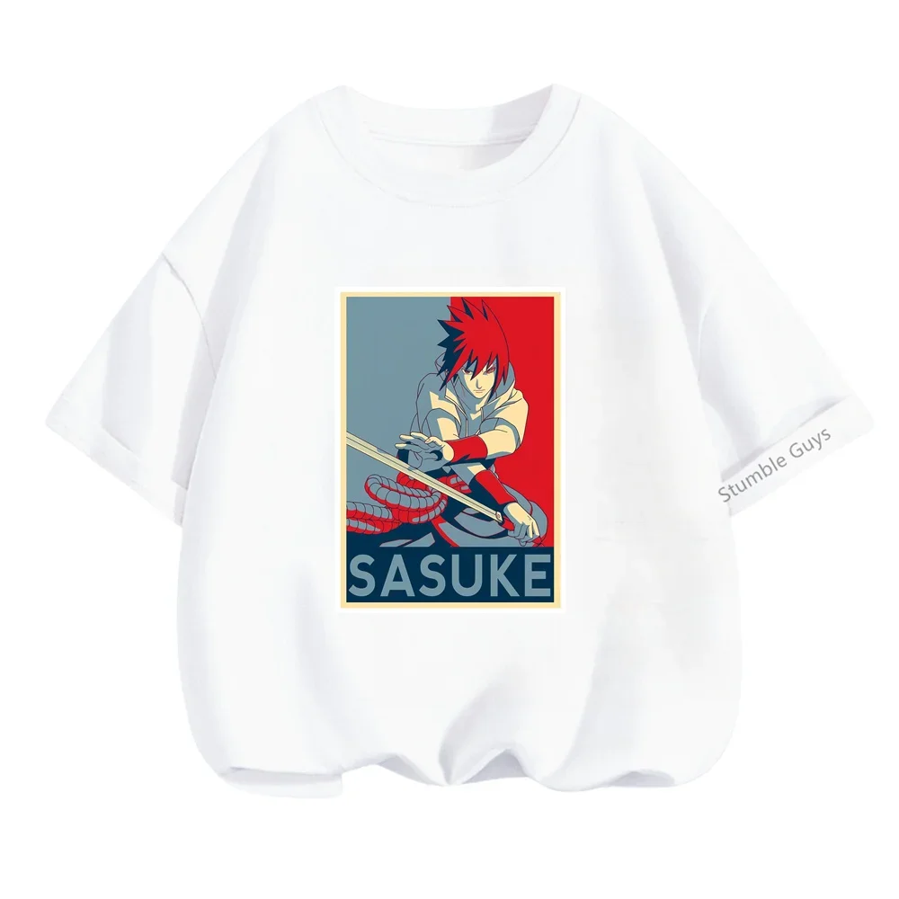 3-14 Years Boys Narutoes Sasuke Tshirt Cartoon Casual Summer Goku Short-sleeved Girls T-shirt Kids Teen Clothes Girls Clothes