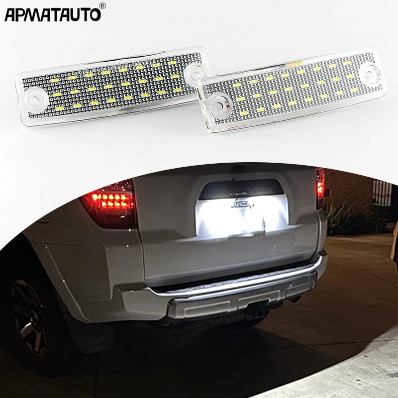 Luces LED para matrícula de Toyota Sienna 4Runner Sequoia Corona Land Cruiser Prado 150 Hilux Surf 180 Caldina T190, accesorios
