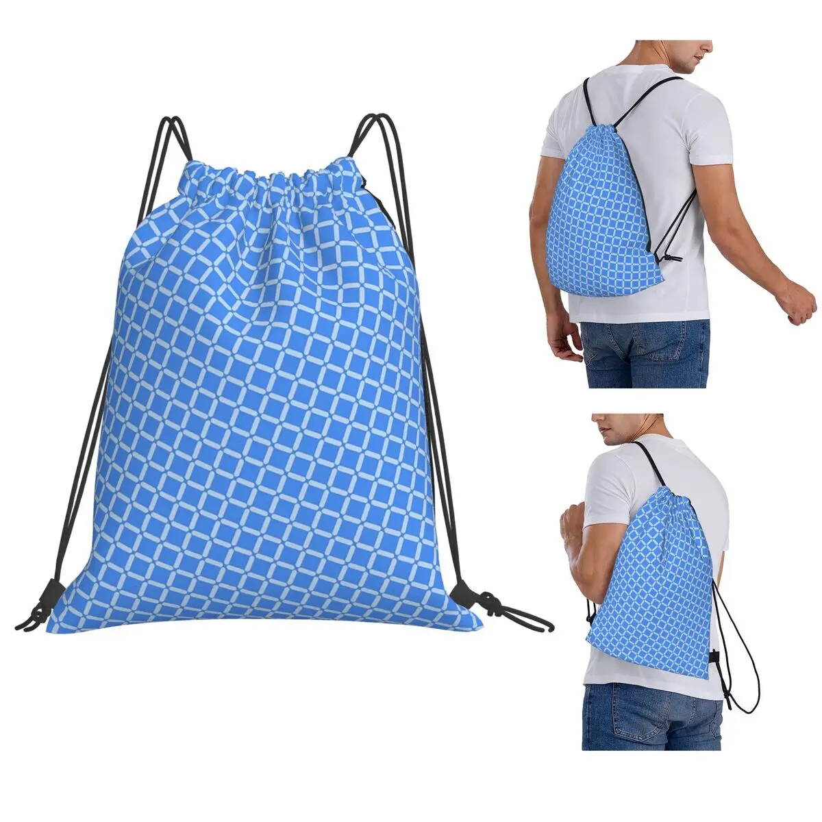 Various Geometric Shapes Colorful Repeating Backpacks Multi-function Drawstring Bags Sports Bag Book Bags for Travel Students