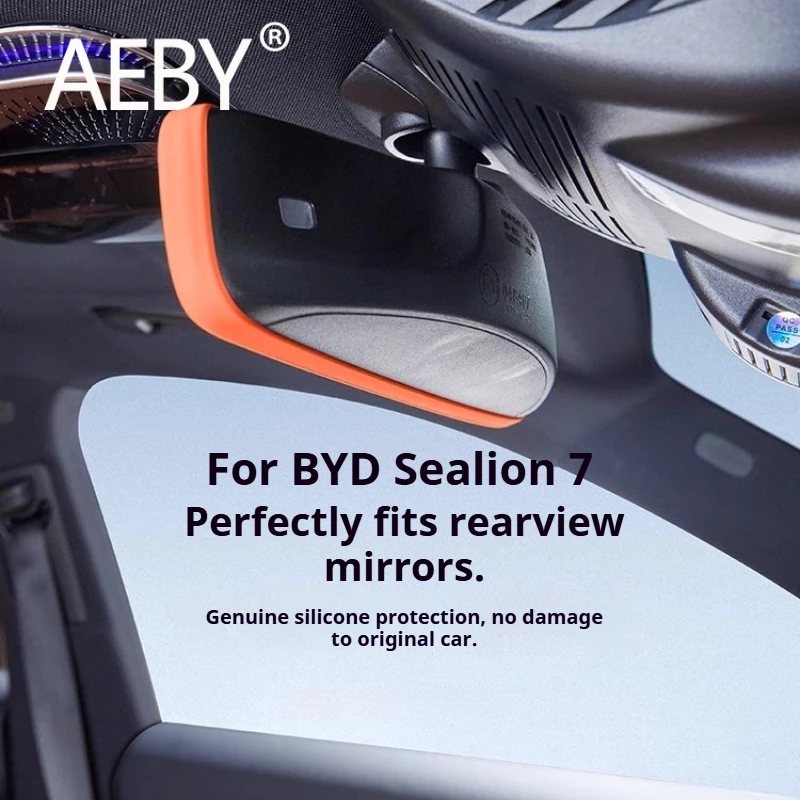 

AEBY For BYD Sealion 7 2024 Silicone Rearview Mirror Cover Frame Protector Interior Rearview Mirror Frame, Interior Accessories