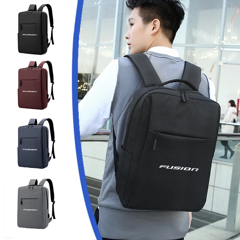 

USB Rechargeable School Bag Waterproof Laptop Backpack For Ford Fusion Focus mk2 mk3 Fiesta mk7 Ranger Mondeo mk4 S-MAX Kuga