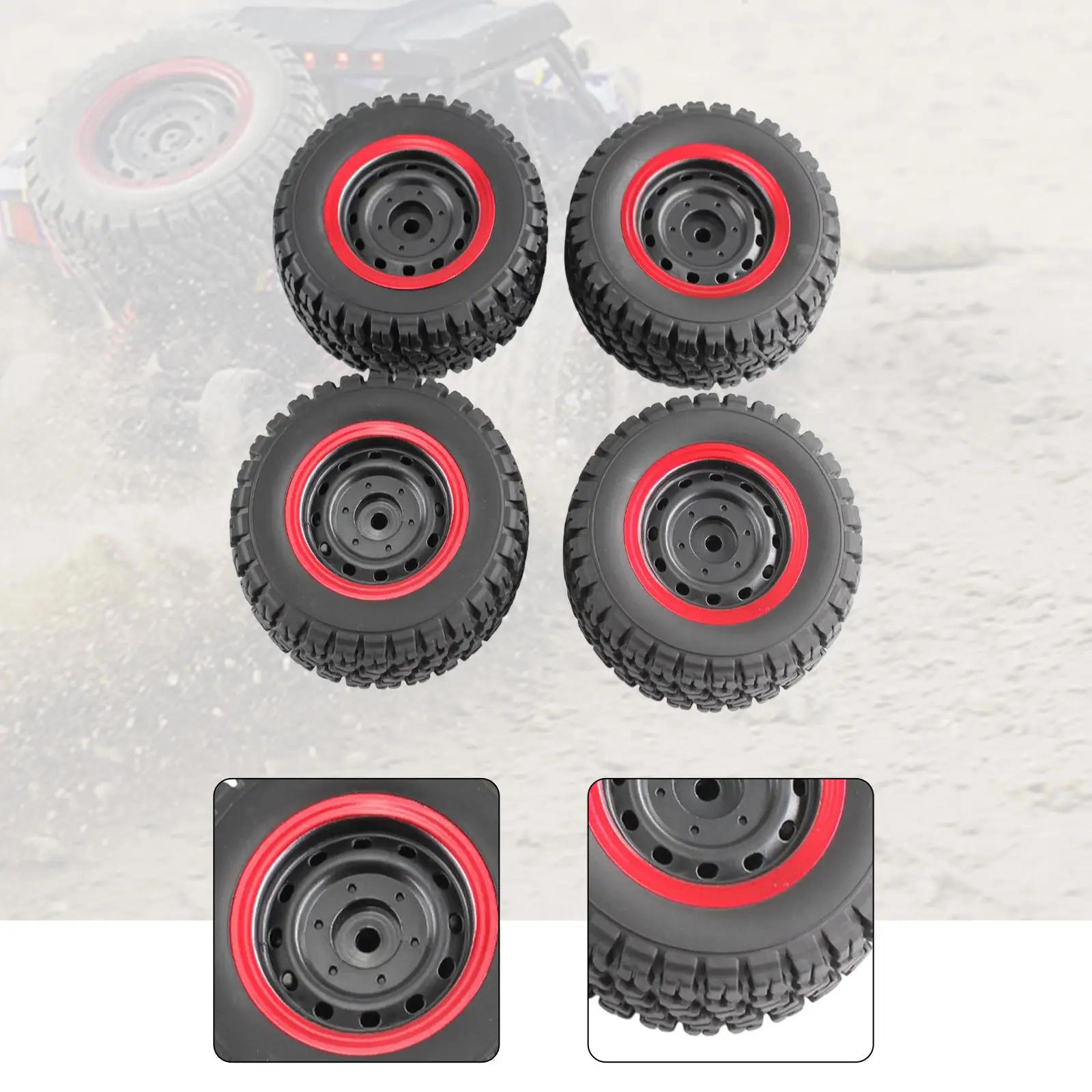 4 Stuks 8.2 Cm Rc Wiel Banden Supply Assembly Verbeterde Tractie Rc Onderdelen Toebehoren Vervanging Voor 16106Pro 16106 Crawler auto Vrachtwagen
