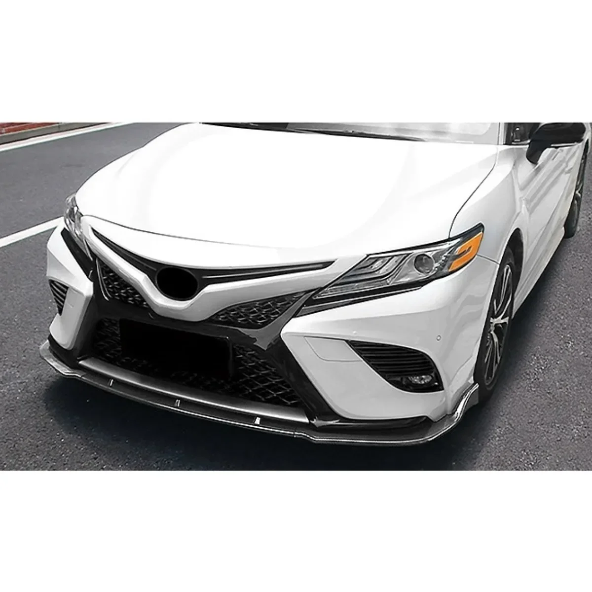 Camry Front Bumper Lip Splitter Matte Black Sport Style Bumper Diffuser Cover For Toyota Camry 8th Gen 2018-2023 Car Accessories