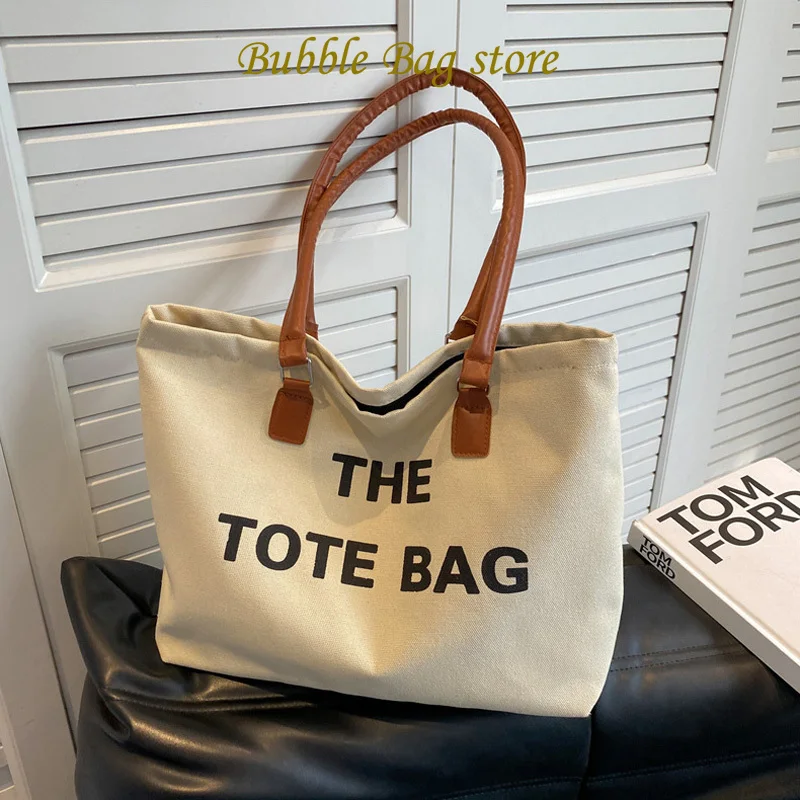 2024 Large Capacity Casual Tote Bags for Women New Design Canvas Shoulder Bag Fashion Letters Handbags Lady Bags